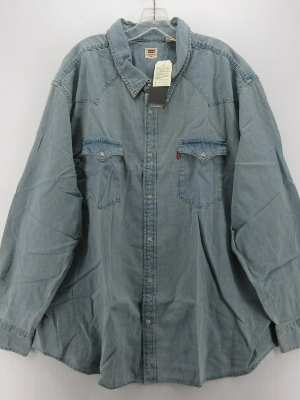 Levis Shirt XXXL Western Pearl Snap Denim Cowboy Rodeo Flap Pockets NEW